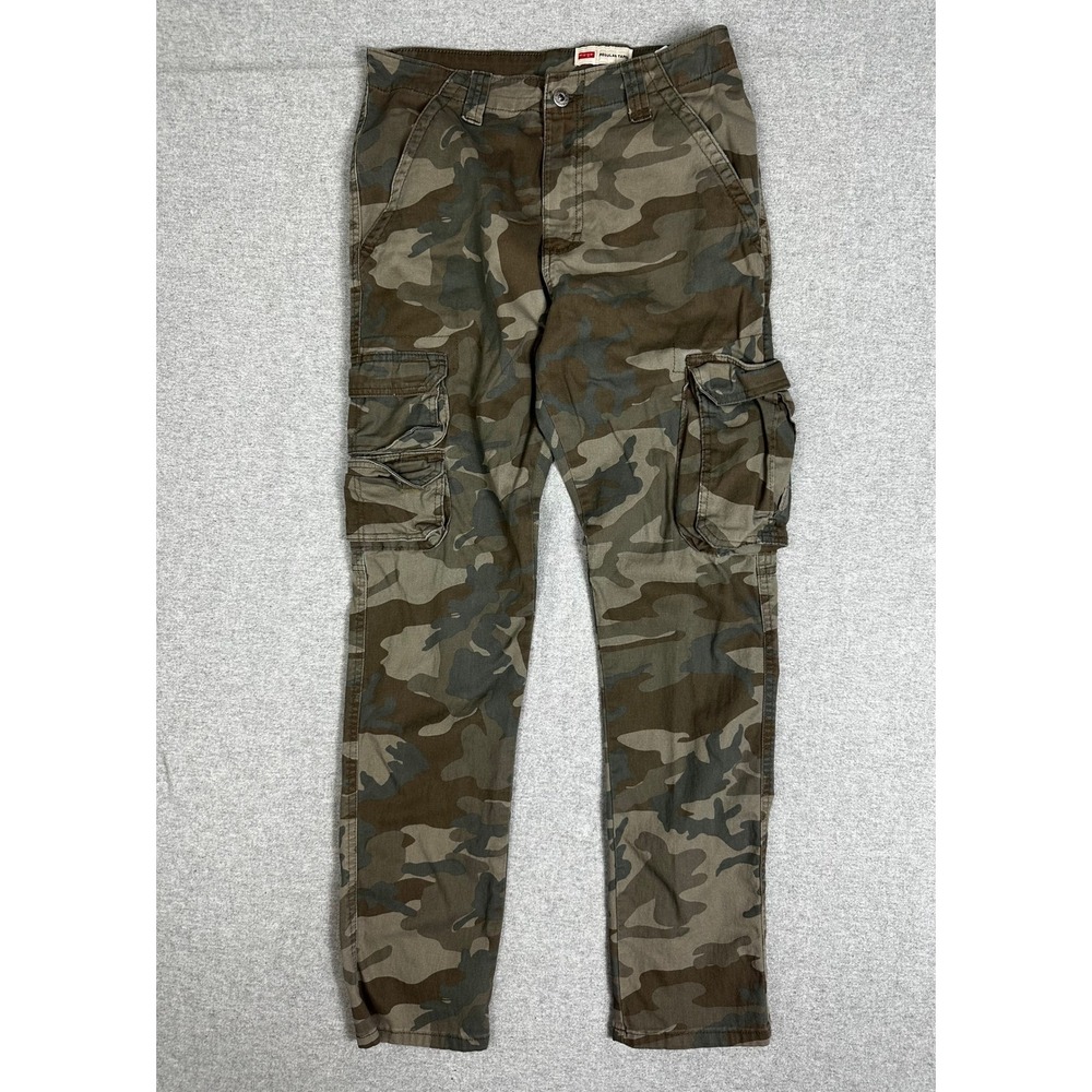 Wrangler Camo Cargo Pants Mens 32x30 (fits 30x30) Regular Taper Utility